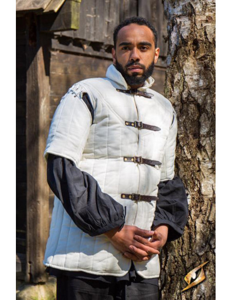 Gambison médiéval à manches courtes...