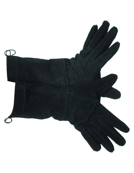 gants médiévaux noirs