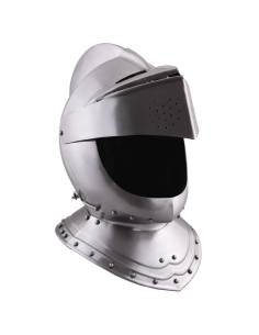 Casque médiéval anglais fermé du XVIe siècle, acier 1,6 mm. 2