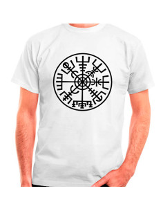 T-shirt Vegvísir Vikings blanc, manches courtes