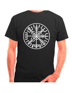 T-shirt noir Vikings Vegvísir, manches courtes