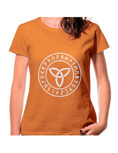 T-shirt Trisqueta Celta Orange Femme, manches courtes