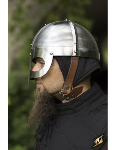 Casque viking avec masque, finition polie 2