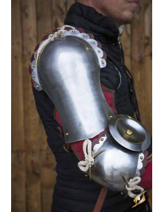 Epaulettes de paladin, finition cuir rouge