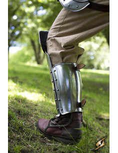 Grèves médiévales métalliques en acier poli, Epic Armoury 2