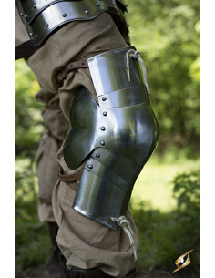 Genouillères médiévales avec protection latérale,...