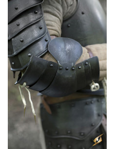 Coudières médiévales avec protection latérale, finition...