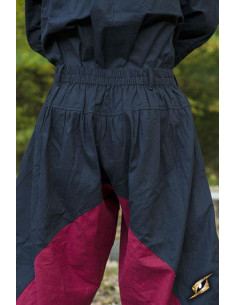 Pantalon médiéval large Ignis, Rouge-Noir 2