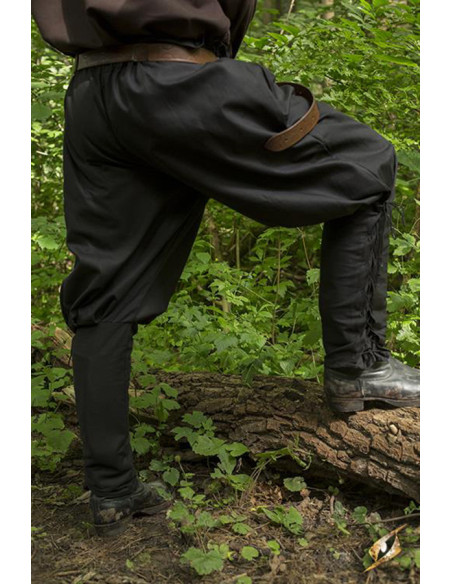Pantalon médiéval noir à lacets, Epic...