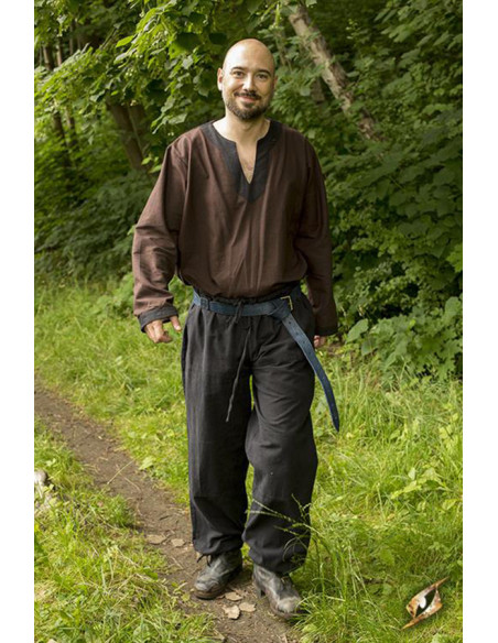 Pantalon médiéval basique en noir,...