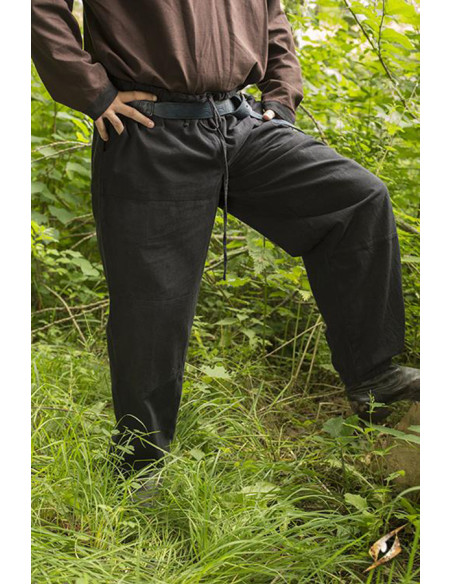 Pantalon médiéval basique en noir,...