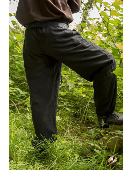 Pantalon médiéval basique en noir,...