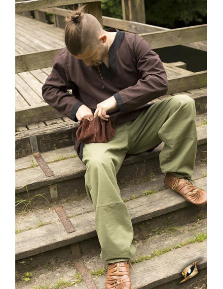 Pantalon médiéval basique en vert,...