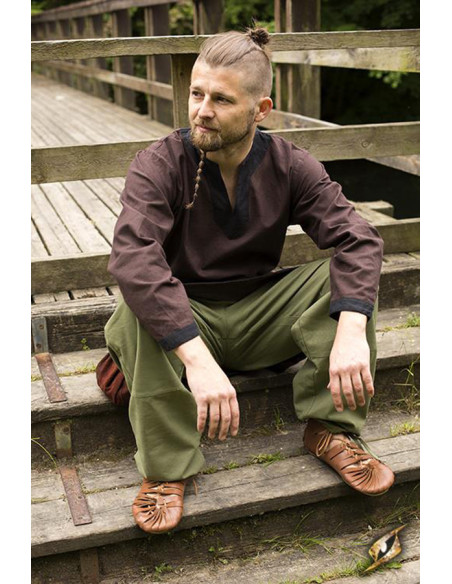 Pantalon médiéval basique en vert,...