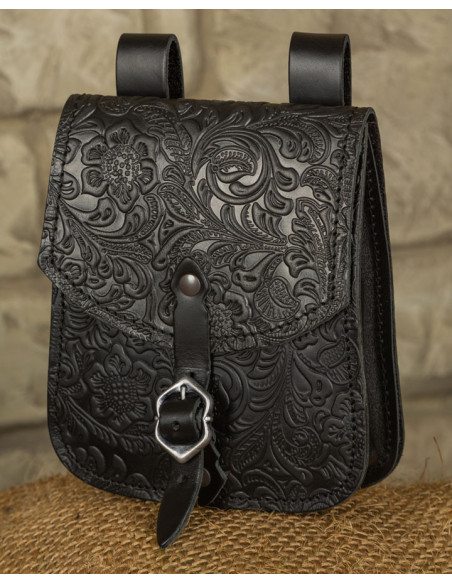 Sac médiéval Beatriz en cuir noir