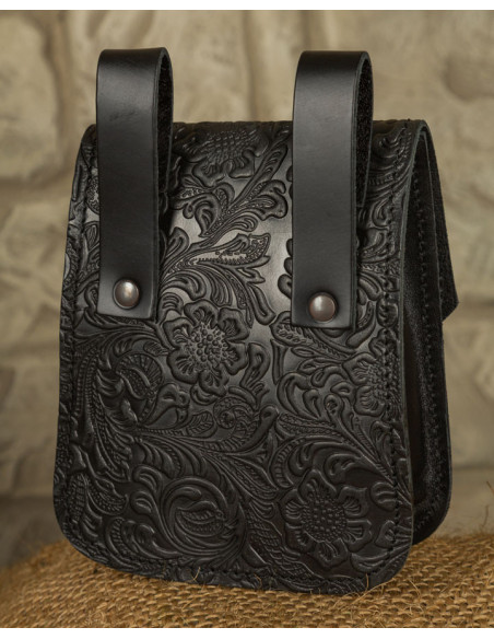 Sac médiéval Beatriz en cuir noir