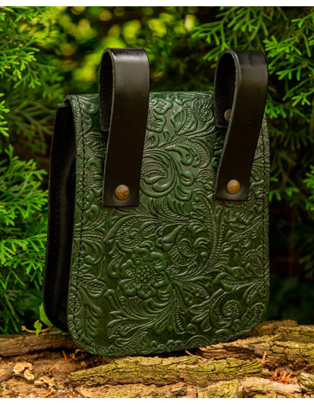 Sac médiéval Beatriz en cuir vert