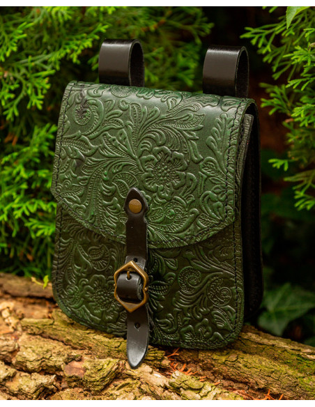 Sac médiéval Beatriz en cuir vert