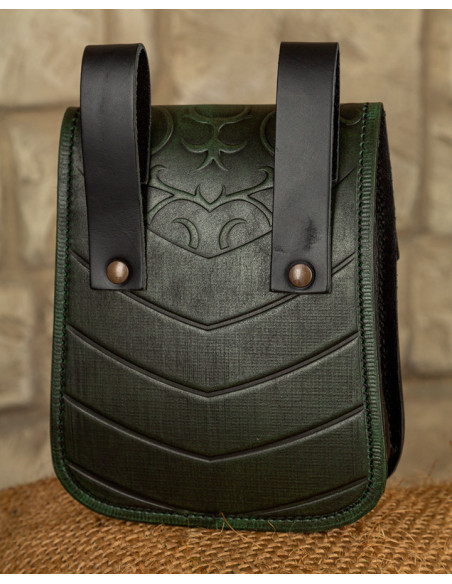Sac médiéval Goffredo en cuir vert