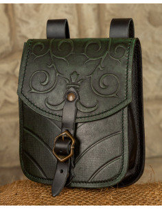 Sac médiéval Goffredo en cuir vert