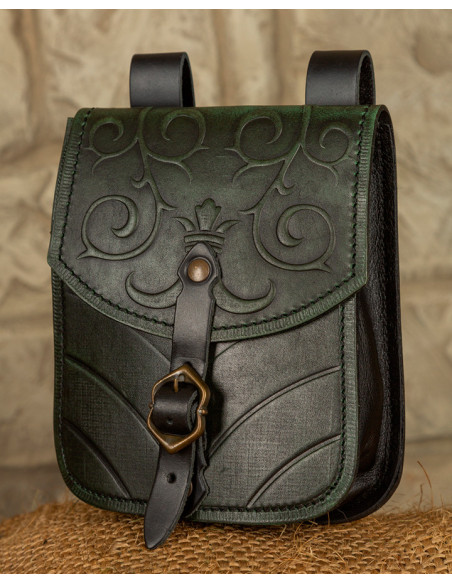 Sac médiéval Goffredo en cuir vert