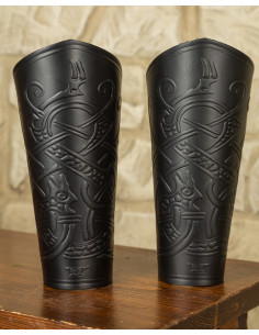 Brassards Viking Midgar Ragnarok, cuir noir