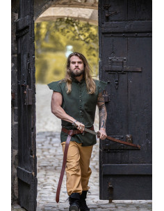 Gilet Renaissance classique modèle Charles, coloris vert
