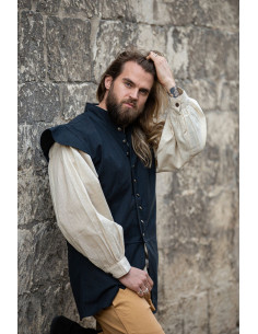 Gilet classique Renaissance modèle Charles, couleur bleu 2