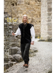 Gilet Renaissance modèle Pierre, coloris noir