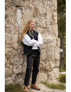 Pantalon médiéval coupe droite, couleur noir 2