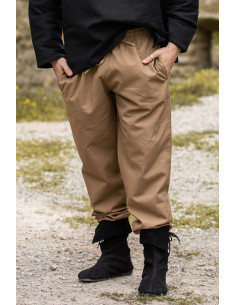 Pantalon médiéval Arvo, couleur marron sable 2
