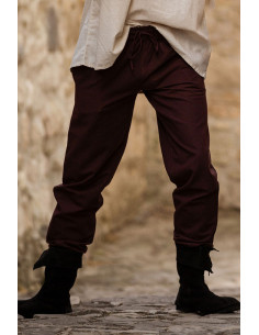 Pantalon médiéval Arvo, couleur marron 2
