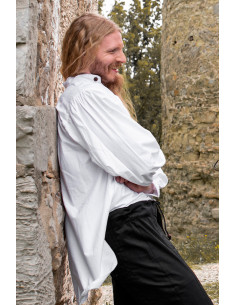 Chemise médiévale large Oswald, couleur blanche 2