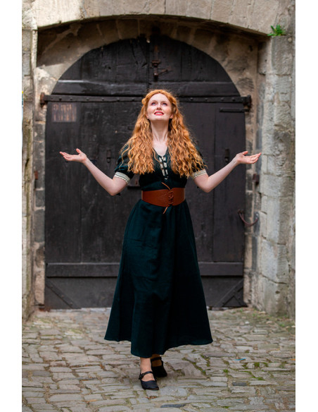 Robe médiévale Denise à lacets,...