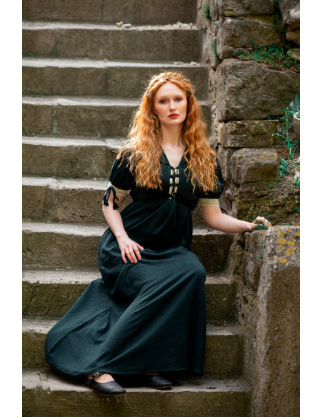 Robe médiévale Denise à lacets,...