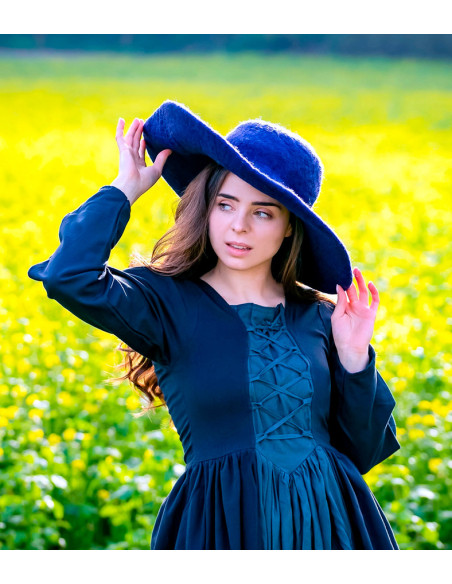 Robe médiévale Medusa, noir-bleu