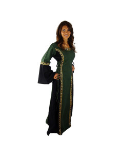 Robe médiévale femme modèle Sophie, Vert-Noir