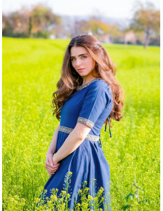 Robe médiévale femme Enin, couleur bleu 2