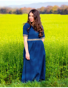 Robe médiévale femme Enin, couleur bleu