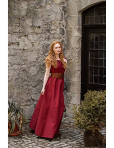 Robe médiévale longue modèle Clara, couleur rouge 2