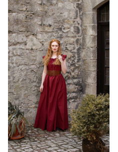 Robe médiévale longue modèle Clara, couleur rouge