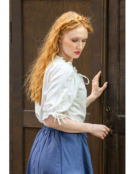 Cravates de chemisier médiéval blanc