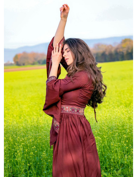 Robe de noblesse médiévale, rouge...