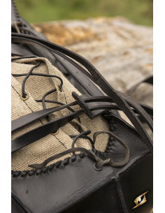 Sac à dos d'aventurier médiéval de couleur noire 2