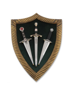 Présentoir mural en bois pour poignards, 50 x 65 cm. 2