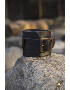 Bracelet en cuir une bride, couleur noir 2