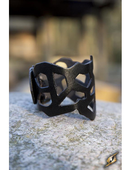 Bracelet Elf Rogue en cuir noir, 31 cm.