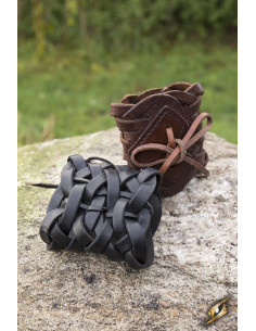 Bracelet en cuir noir tressé celtique 2