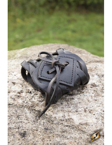 Bracelet en cuir noir tressé celtique