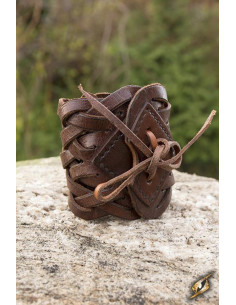 Bracelet tressé en cuir marron celtique